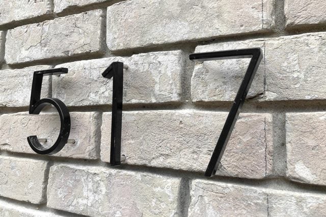 Aluminum letters on brick