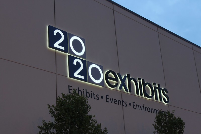 Exterior illuminated reverse channel letters