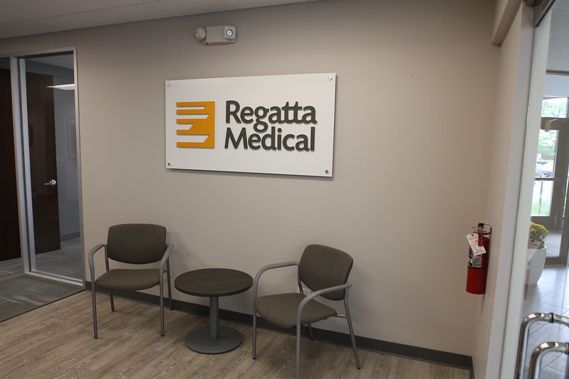 Welcoming entry sign for medical office