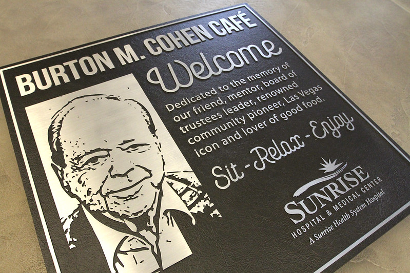 Memorial plaque for a hospital cafe