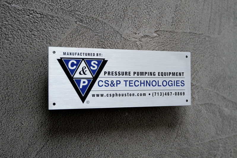 Aluminum plaque with color logo.